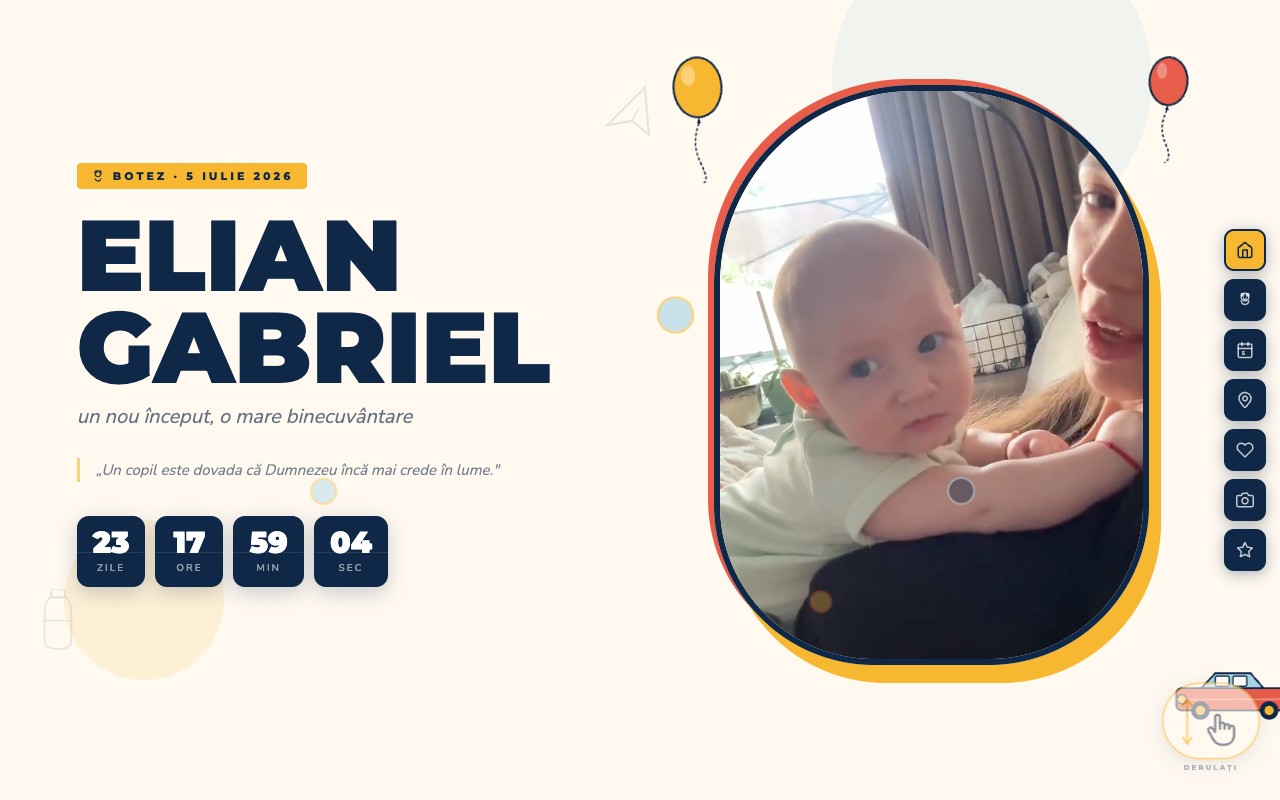 Invitație botez Elian Gabriel